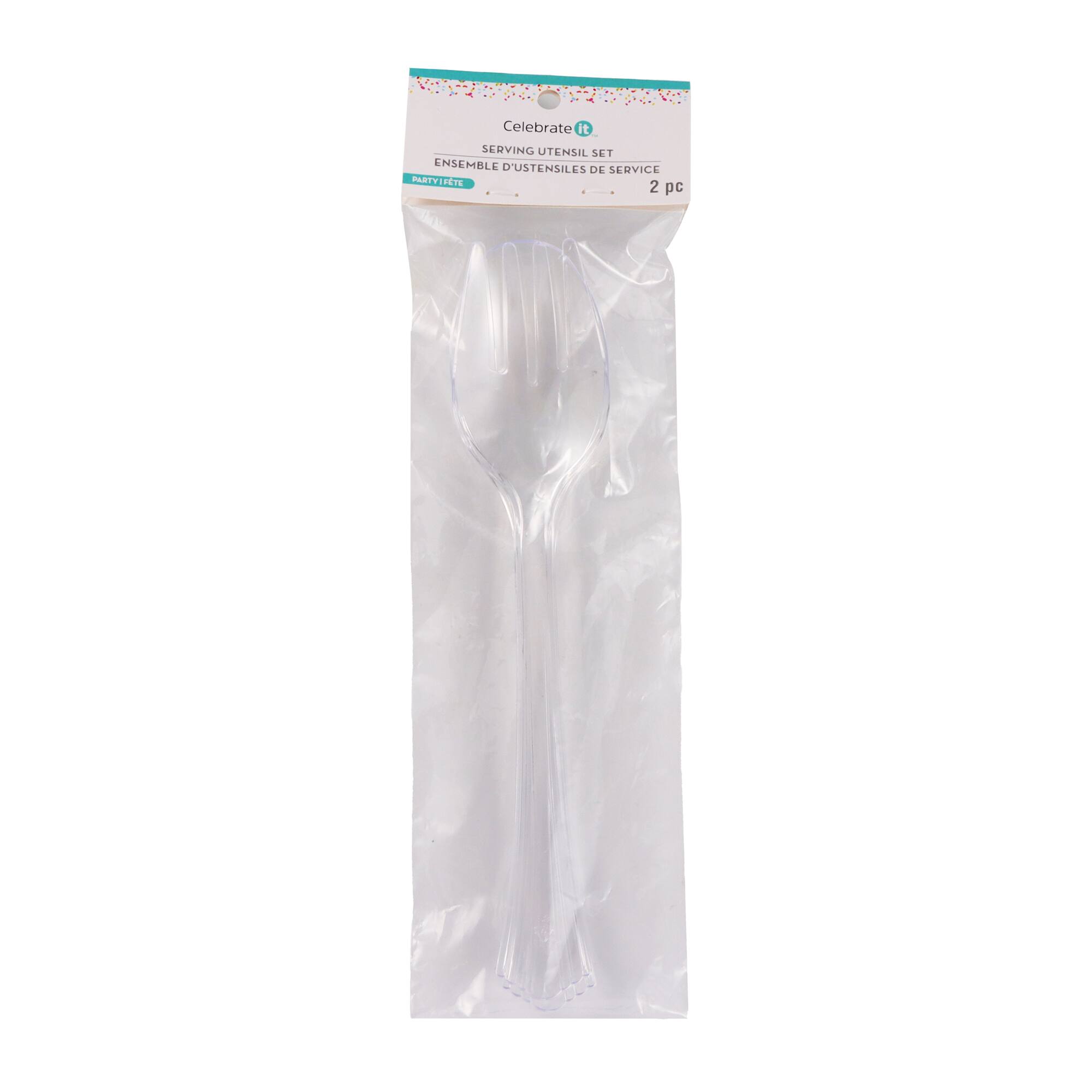 Clear Serving Fork & Spoon Set by Celebrate It™